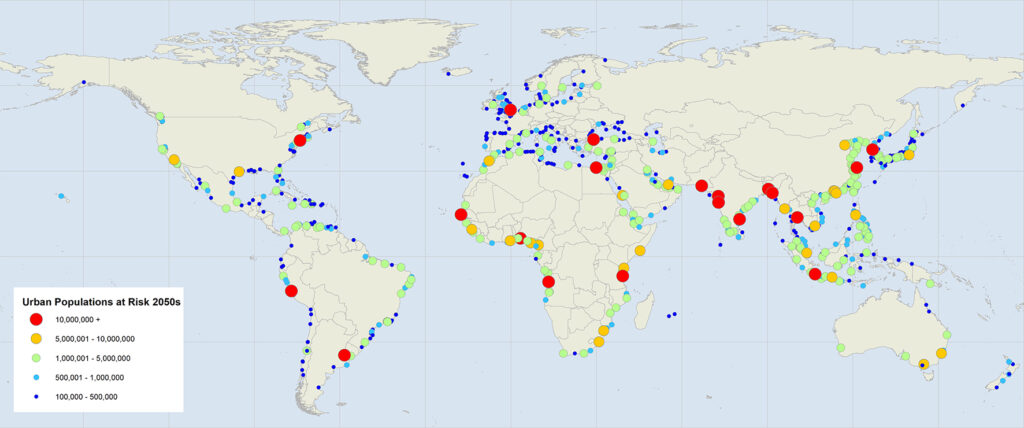 Cities at risk from sea level rise
